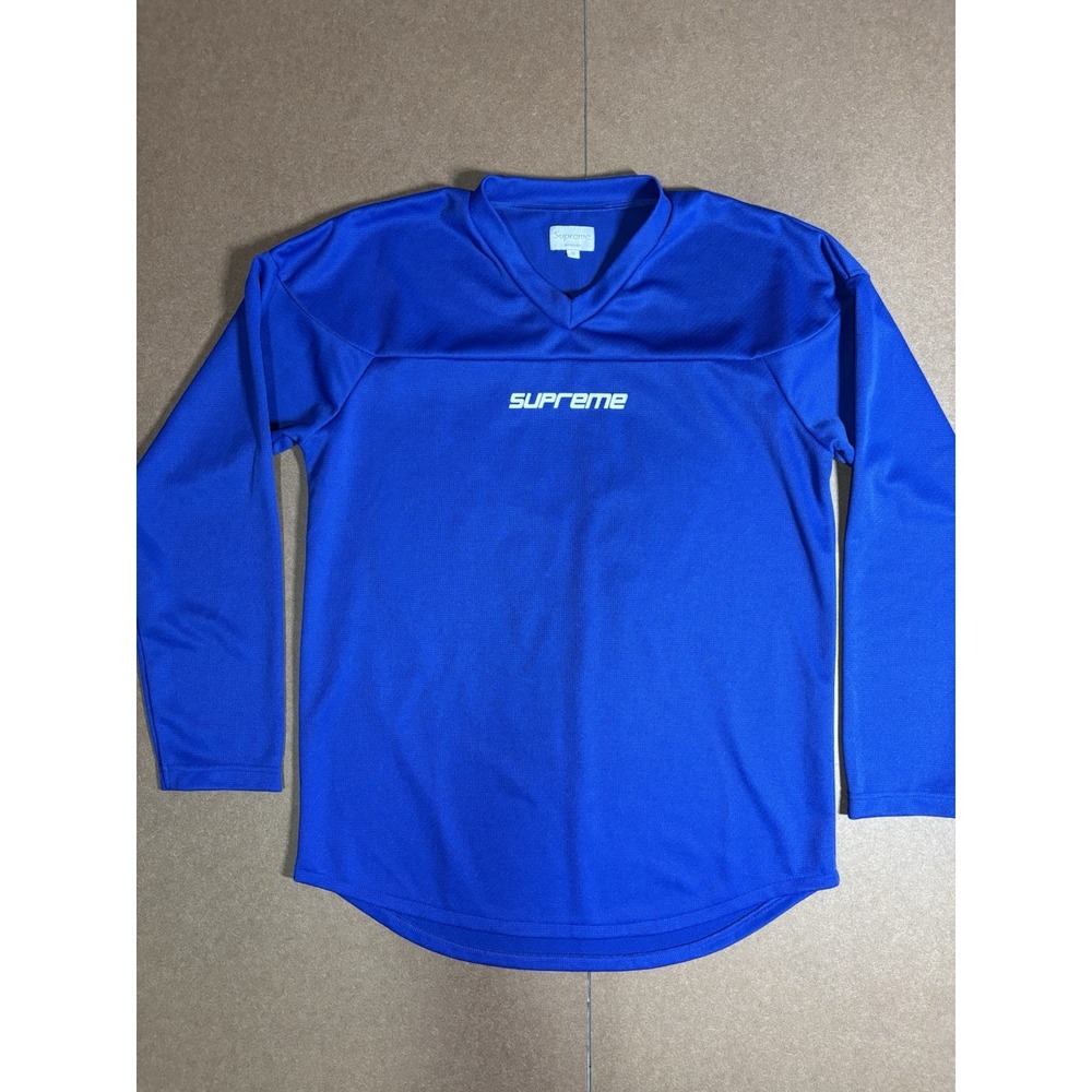 Supreme 2016 8 Hockey Jersey Blue Men's M Vintage Mesh Long Sleeve
